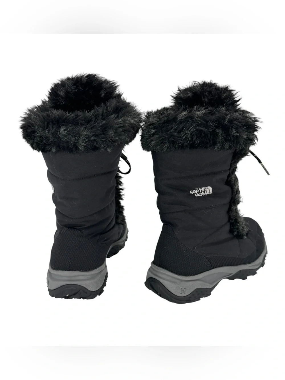 The North Face Women's Black Fur-Trim Waterproof Winter Boots